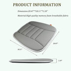 Car Seat Cushion Pad for Driving, Chair Cushion for Office/Truck with Memory Foam, Seat Cushion Comfortable and Durable, Gray