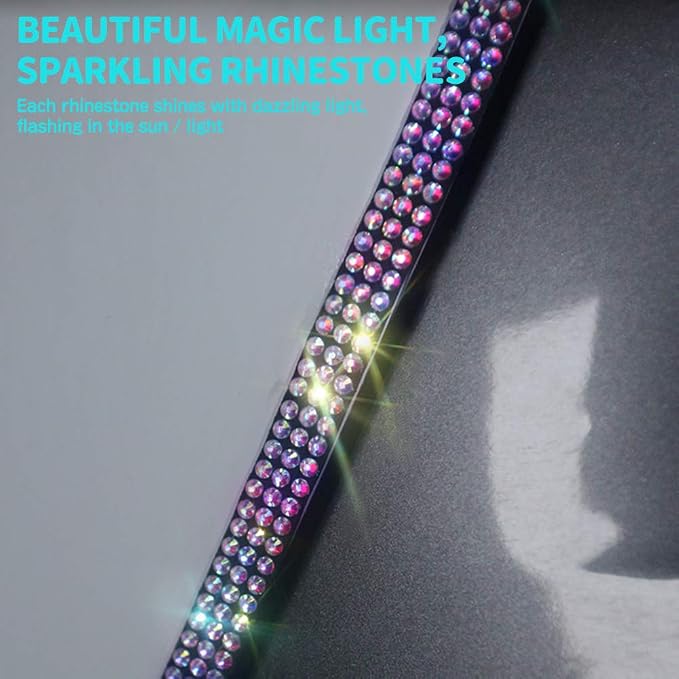Door Edge Anti-Scratch Sticker Door Crash Bumper Crystal Bling Protection Tape Rubber Strip Sticker,Car Door Protector,Car Door Guard,Car Door Protection,90cm/35.4" Each One,4Pack/Set,Multicolor