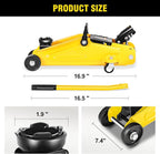 DNA Motoring 2 Ton Car Jack and Stands Kit 2T(4000 lbs) Capacity Low Profile Hydraulic Trolley Service/Floor Jack with 2 Ratchet Stands Combo for Home Garage Shop, Yellow, TOOLS-00476-YL