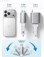 Retractable Car Charger for iPhone, for iPhone 17 Pro Max 16 15 14 13 12 Plus Mini, Cute 4 in 1 Retractable USB C Car Charger Fast Chareg for Women Men, 84W Fast Charging Car Accessorie | Multiple Ports Car Charger, Retractable Car Charger Fast C...