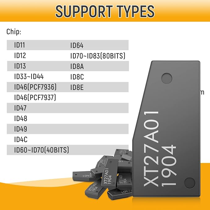 Super Chip, VVDI Super Transponder Chip, XT27A01 XT27A66 Transponder for ID46/40/43/4D/8C/8A/T3/47(Pack of 10)