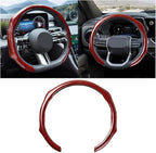 Zpana Carbon Fiber Car Steering Wheel Cover, Leather Non-Slip Vehicle Steering Wheel Cover for 14.5-15 Inch, Comfortable Auto Interior Protector Decoration Accessories, Universal Fit(Red)