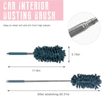 2 PCS Car Interior Duster with Extension Pole, Stretchable Chenille Vehicle Dusters with Bendable Head, Scratch Free Dusters Soft Cleaning Tool for Car Exterior & Interior (Navy Blue)