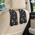 Cute Black Paw Car Seat Back Storage Headrest Hooks for Purses & Bags – 2PCS PU Leather Dual Metal Hooks, Backseat Organizer Accessories