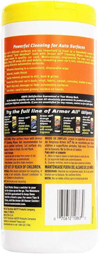 Interior Car Cleaning Wipes, Canister, Powerful Cleaning for Dashboards, Vinyl, Clear Plastics, Carpet and Fabric, 25 Count (Pack of 2)