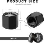 8 PCS Tire Valve Stem Caps, Cute Cow Print Airtight Dust Proof Tire Valve Covers, Corrosion Resistant Aluminum Wheel Stem Caps for Cars, Trucks, SUVs (Black & White Flag)