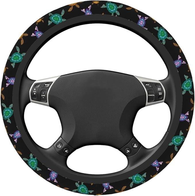sea Turtle Neoprene Steering Wheel Cover for Men Women Anti-Slip Elastic Steering Wheel Protective Cover 15in Universal Car Accessories Fit Cars, SUVs, Auto