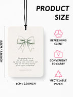 Green Christian Car Air Freshener 4 Pcs, Coquette Bow Floral Religious Hanging Air Freshener for Cars Closet Drawer Books, Cute Girly Christian Car Accessories Mirror Decor for Women