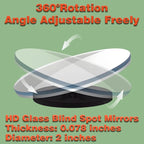 Blind Spot Mirrors 4 Pack HD Frameless Convex Mirrors for Wide Angle Side View Blind Spot Coverage