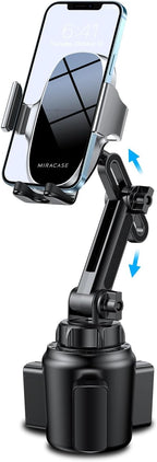 Cup Phone Holder for Car, [Upgraded Version] Adjustable Long Neck Car Cup Holder Phone Mount Cradle Friendly Compatible with iPhone Samsung Google and All Smartphones, Silver