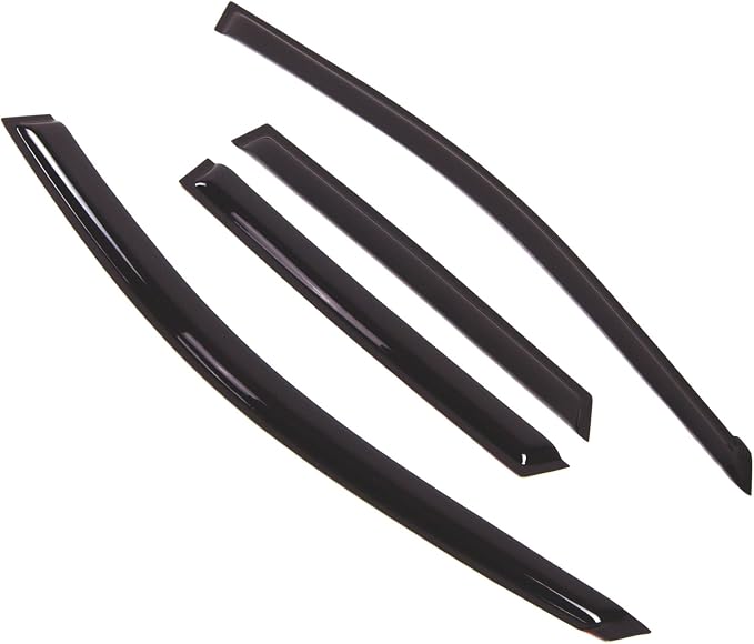 WD2-347 Dark Smoke 4 Pcs Set Window Visor (Outside Mount) Deflector Rain Guard Compatible with 2003-2007 Nissan Murano