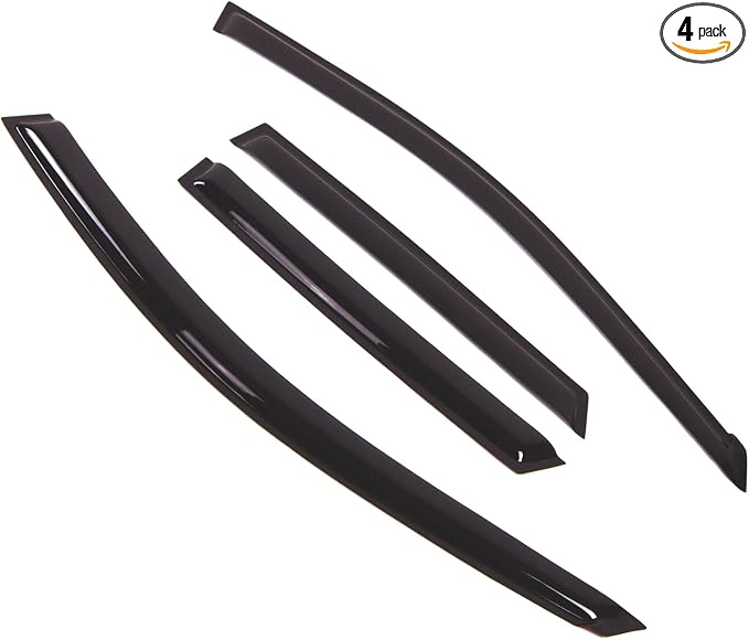 Outside Mount Window Vent Visors Rain Guards Compatible with Nissan Murano 2003-2007 | Side Window Wind Deflectors Rain Shields | Black Tinted, 4 Pcs Set, BGWV-347