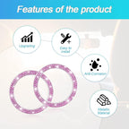 Car Bling Crystal Rhinestone Engine Start Ring Decals, 2 Pack Car Push Start Button Cover/Sticker, Key Ignition Knob Bling Ring, Sparkling Car Interior Accessories for Women (Double Purple)