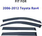 Tape On Window Visors Rain Guards Deflectors for 2006-2012 Toyota RAV4,Side Window Wind Deflectors Shade for RAV4 06-12, Vent Visors Car Accessories-4pcs