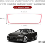 Car Rear View Mirror Protector Frame, Silicone Auto Rearview Edge Protection Cover Compatible with Model 3 Model Y, Interior Rear View Trim Frame Decoration, Car Accessories (Pink-2PCS)