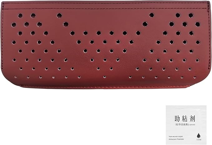 Car Seat Side Pocket Organizer, Auto Center Console Storage Pocket with Adhesive Tape, Multifunctional Leather Tray Pouch Sunglasses Holder for Car Seat Door Window (Wine Red)