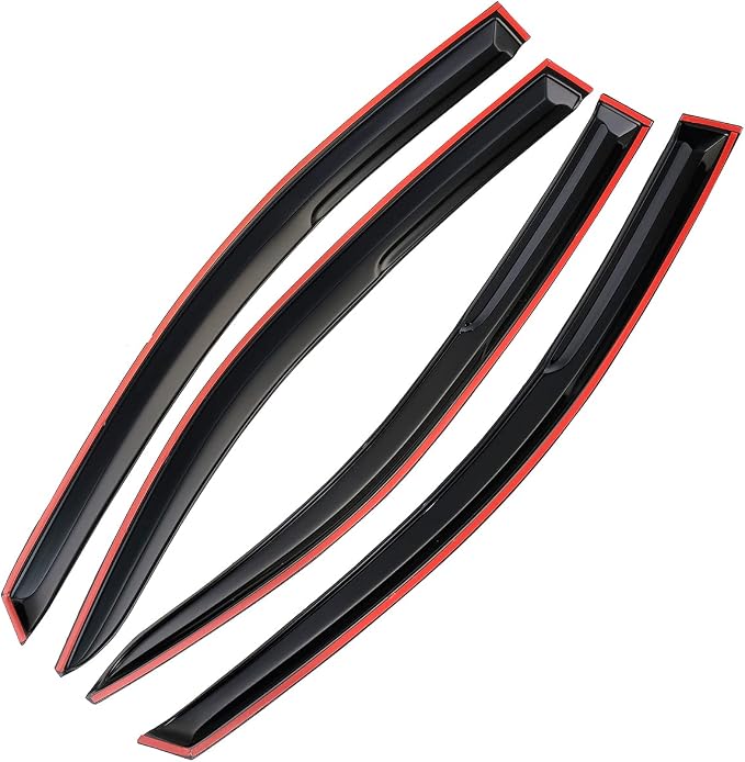 Tape-On Dark Tinted Side Window Visor Deflectors Vent Rain Guards Designed for Toyota Corolla Sedan 2019 2020 2021 2022 2023（4pcs）
