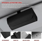 Sunglasses Holder for Car Sun Visor, Leather Auto Eyeglasses Storage Case with Hidden Magnetic Closure, Universal Protective Glasses Organizer Box, Visor Accessories for Woman Man (Black)