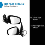 Driver and Passenger Side Mirror Assembly Set Power Heated Foldaway Smooth Paint to Match Compatible with 2009-2014 Nissan Murano