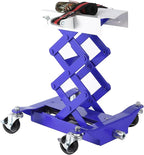 Transmission Jack 450 LBS Capacity: Low Profile Lift with 2M Safety Straps & 4 Brake Wheels, 7-23 Inch Range for Car & Truck Repair (Blue)