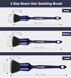 Car Detailing Brush Set, 3PCS Ultra Soft and Thick No Scratch Detail Brush for Car Dashboard Air Vents Leather Seat Dusting and Cleaning, Auto Interior Exterior Detail Brushes Car Detailing