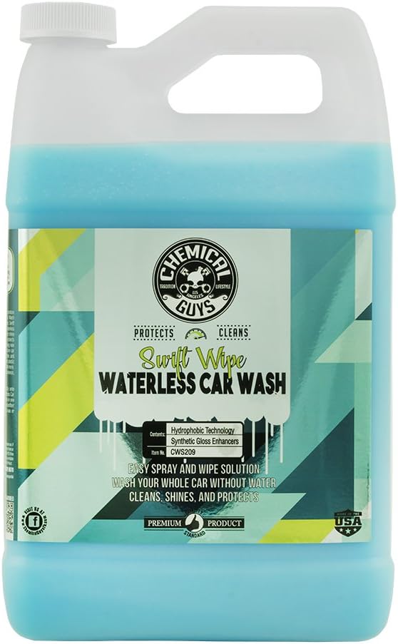 Swift Wipe Sprayable Waterless Car Wash Spray - Spray and Wipe to Safely Clean and Shine Cars, Trucks, Motorcycles, RV & More, High Lubrication Formula, 128 oz