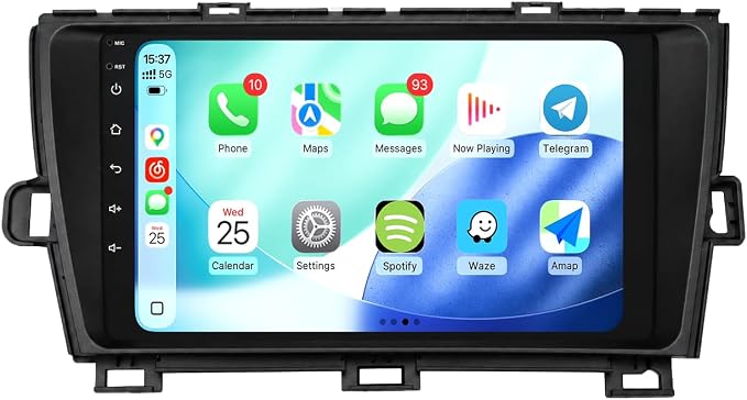 for Toyota Prius 2010-2015 Car Stereo, 8 Core 4GB+64GB Android Radio with 32-Band DSP, Wireless CarPlay & Android Auto, 4G LTE GPS Navigation, AHD Backup Camera