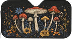 Windshield Sun Shade Boho Mushroom Flower Vintage Car Front Window Sunshade Cover for Truck SUV Blocks UV Rays Automotive Visor Interior Protector 55 x 30 inch