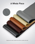 Leather Steering Wheel Cover Lace Up, Stitch on Steering Wheel Wrap, Universal Fit 13-20 Inch Car Truck Pickup Boat, A Whole Piece of Cowhide, DIY w/Needle Thread (Size XL1, Gray)