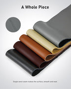 Leather Steering Wheel Cover Lace Up, Stitch on Steering Wheel Wrap, Universal Fit 13-20 Inch Car Truck Pickup Boat, A Whole Piece of Cowhide, DIY w/Needle Thread (Size L5, Gray)