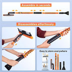 55" Telescopic Snow Brush and Ice Scraper for Car Windshield & Windows | 270° Rotating Snow Broom with Squeegee | Extendable Snow Removal Brush for SUV, Truck, and Car