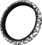 Halloween Skull Steering Wheel Cover, Anti-Slip Skeleton 15 Inches Car Steering Wheel Cover for Women Men, Neoprene Floral Car Accessories Protective Case for Vehicle Truck SUV