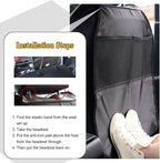 Kick Mats with Organizer, Waterproof Kick Mats Backseat Protector, Durable Car Seat Back Protectors for Vehicles to Protect from Dirt, Mud & Scratches, Fits Most Vehicles