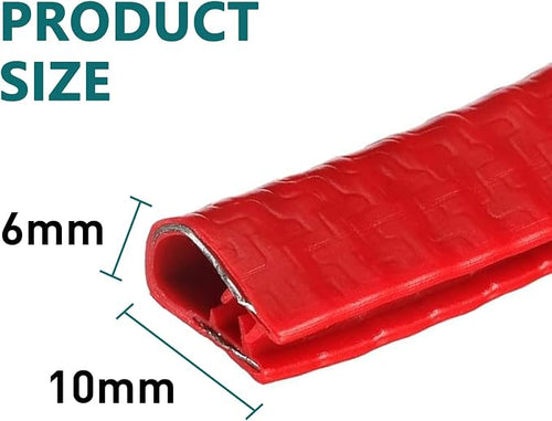 19.7Ft(6M) Red Car Door Edge Guards, U-Shape Rubber Seal Molding Trim Protectors Strip,Easy to Cut No Need Adhesive Fit for Most Vehicles