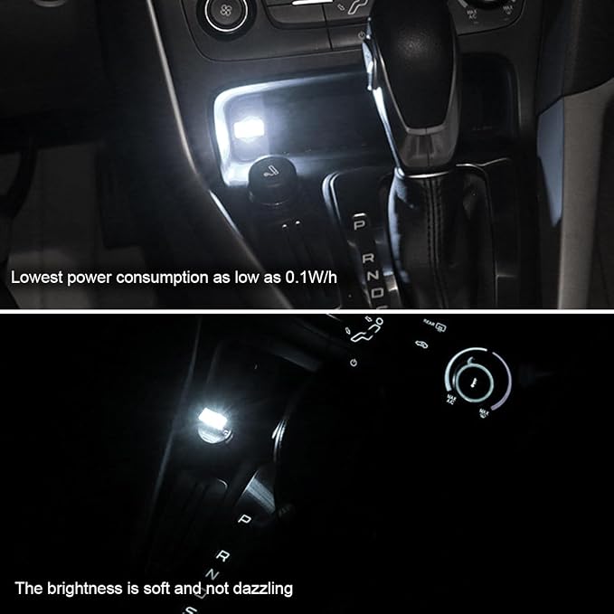 Car Interior Atmosphere Lamp, Plug-In USB Interface LED Vehicle Ambient Lighting Kit, Portable Mini Automotive Night Light Decoration Accessories, Universal for SUV, Sedan, Truck (White)