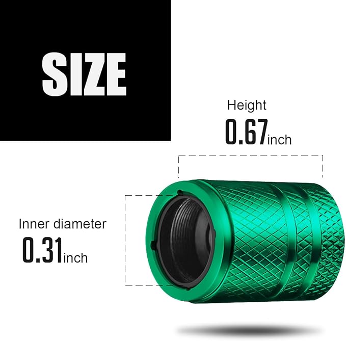 Tire Valve Stem Caps - (5 Pack) Metal Air Caps with Plastic Liner, Corrosion Resistant, Leak-Proof, Dog Cat Paw Universal Stem Covers for Cars Trucks Motorcycles and Bikes - Green