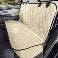 Back Seat Pet Cover for Dogs w/o Hammock – 54" Wide, Waterproof Car Seat Cover, Non-Slip, Heavy-Duty – Fits Cars, SUVs, Small Trucks – 2 Seat Belt & Latch Access – Back Seat Protector (Beige)