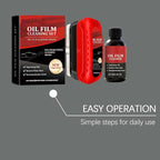 Car Windshield Oil Film Remover Set, Automotive Oil Film Cleaning Brush with Refill Liquid, Glass Cleaning Board, Anti-Rain Fog, Easy to Use for Car Windows & Rearview Mirrors, Long-Lasting Clean