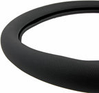 Ergonomic Soft Grip Steering Wheel Cover - Sporty Leather Grip for Standard Size Wheels 14.5-15 inch Black