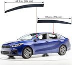 Extra Durable Outside Mount Auto Vent Window Visor, Fits 2019-2024 Kia Forte Sedan (EXCLUDES Forte5 Hatchback), UV Protection Rain Guard, Original Wind Deflector, No-Drill, Smoke, 4-Pcs