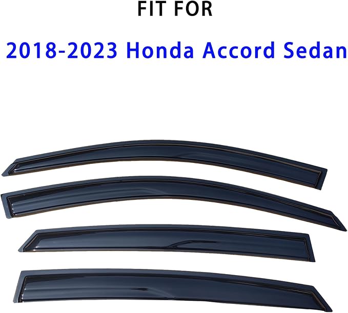 Tape On Window Visors Rain Guards for 2018-2023 Honda Accord Sedan | Air Deflector Sun Rain Guard for Accord Sedan 18-23,Vent Visors Car Accessories-4pcs,Shatterproof