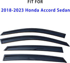 Tape On Window Visors Rain Guards for 2018-2023 Honda Accord Sedan | Air Deflector Sun Rain Guard for Accord Sedan 18-23,Vent Visors Car Accessories-4pcs,Shatterproof