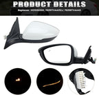 Left Driver Side Mirror Compatible with 2018-2022 Honda Accord Power Glass | Heated | with Blind Spot | with Turn Signal | Manual Folding Repalces HO1320330 (8Pins-Pearl White)