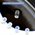 4PCS Tire Valve Stem Caps, Aluminum Tire Valve Cap, Dustproof Leak-Proof Wheel Valve Cover, Corrosion-Resistant Hexagon Stem Covers, Universal for Cars, SUVs, Trucks, Motorcycles, Bikes (Black)