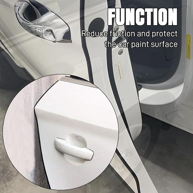 Car Door Edge Guards, Car Door Protector, 16Ft Rubber Seal Protector U Shape Edge Trim, Anti-Collision Auto Door Entry Guard Protective Strip Universal for Most Vehicles (Black, 5M)