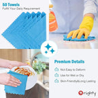 Orighty Microfiber Cleaning Cloth Bulk, Shop Towels Shop Rags 50 Pack, Reusable Microfiber Cleaning Rags for Cars, Multi-Purpose Lint Free Towels for Home & Kitchen, 12x12 Inch, Blue