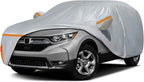 Waterproof Car Cover for 2002-2026 Honda CRV CR-V, Custom-fit All Weather Sun Rain UV Dust Snow Protection Windproof Outdoor Indoor CRV Car Cover with Door Zipper and Cotton Lining-Gray