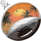 Beach Sunset Palm Tree Steering Wheel Cover Sunshade Sun Shade for UV Protection Easy Installation Auto Interior Protector Reflect UV Sun and Heat and Protect Your Car