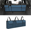 Car Trunk Organizer, Backseat Hanging Large Storage with Adjustable Straps, Waterproof Collapsible Cargo Bag with 4 Pockets, Sturdy Space Saver Frees Trunk Floor for SUV, Truck, MPV