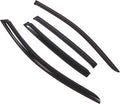 WD2-637 Dark Smoke 4 Pcs Set Window Visor (Outside Mount) Deflector Rain Guard Compatible with 2013-2017 Honda Accord Sedan